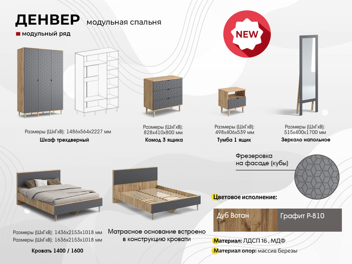 Комод Денвер Мебельград